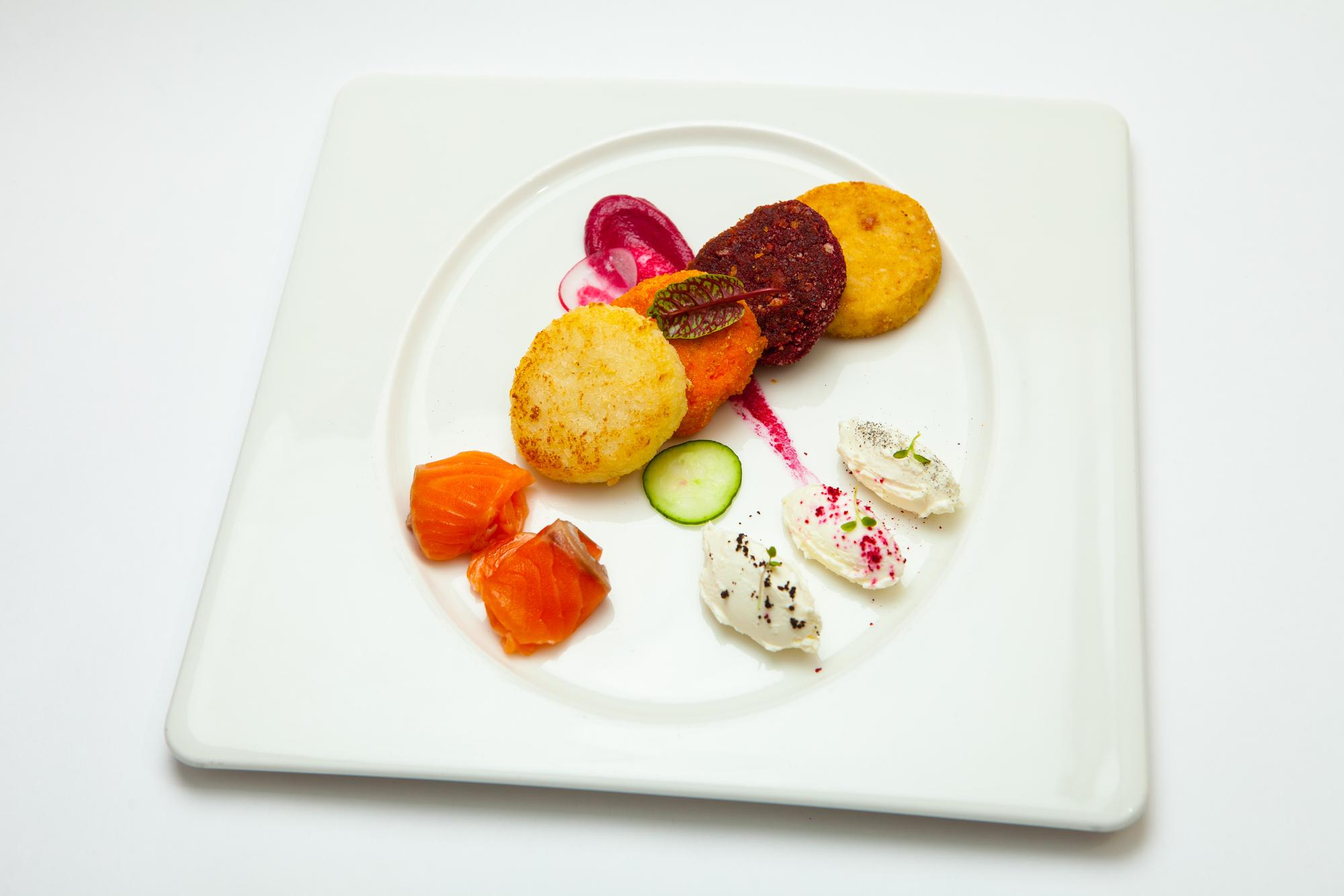 Assorted plated dishes from workshop